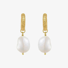 Load image into Gallery viewer, Pearl Hammered Hoops
